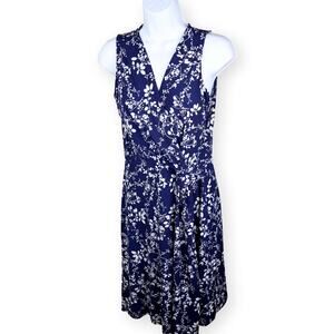 Hai3y:23 Blue White Floral Jersey Knit Mini Dress Large